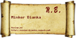 Minker Bianka névjegykártya
